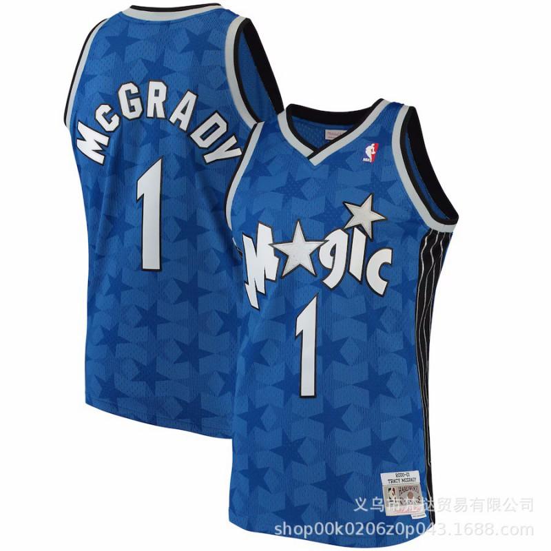 Maglia da Basket Retrò Orlando Magic Hardaway 1 ONeal 32 McGrady Unisex Manica Corta Cotone Scollo a V Autunno