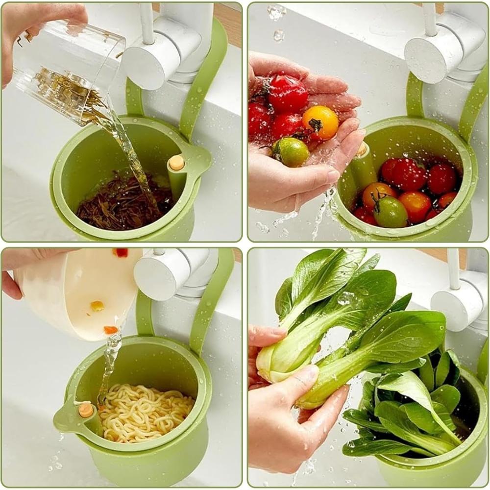 1PC Creative Sink Hanging Strainer Basket Openable Bottom Cover Quickly Drain Kitchen Garbage Filter Multifunctional Detachable