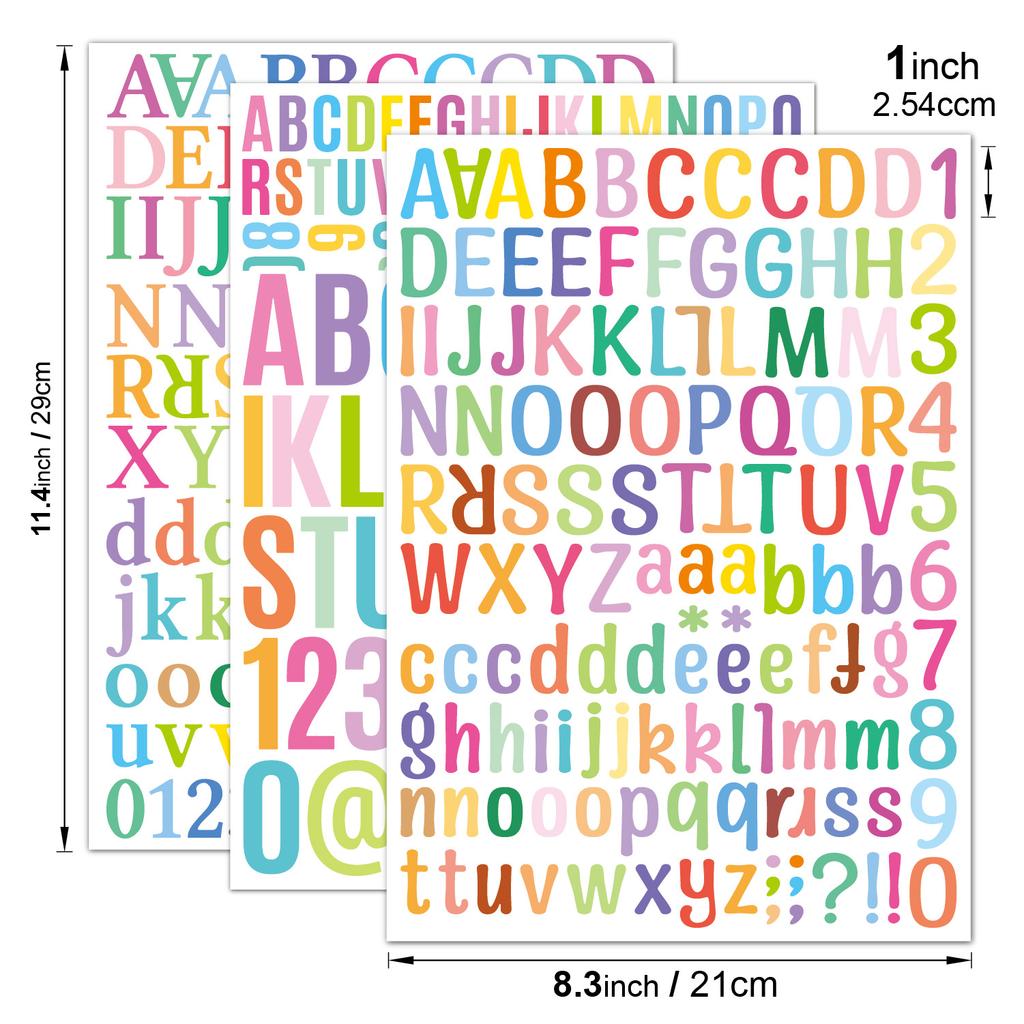 Letter Stickers European and American Home Decoration Personalized Toys Stationery Waterproof Color Digital Stickers Waterproof