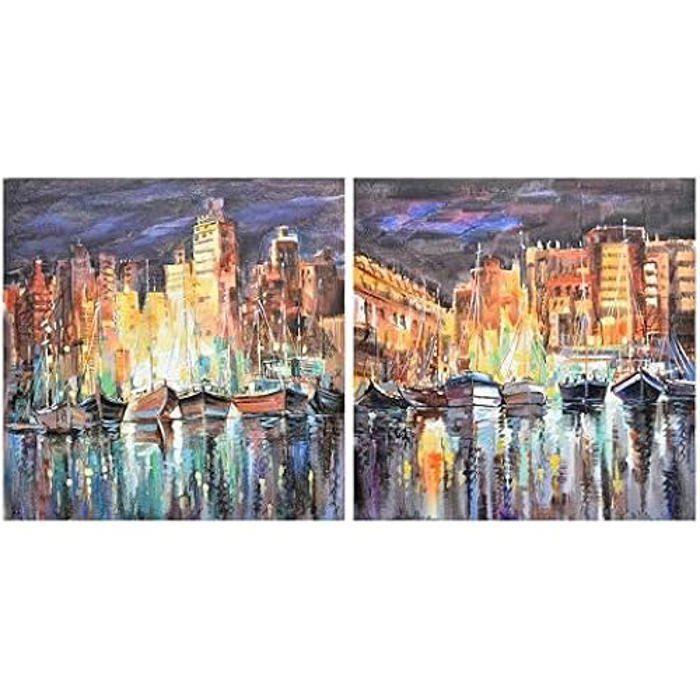 Décoration Murale - DKD HOME DECOR - Lot De 2 Tableaux - Multicolore - 80 X 80 Cm - Contemporain