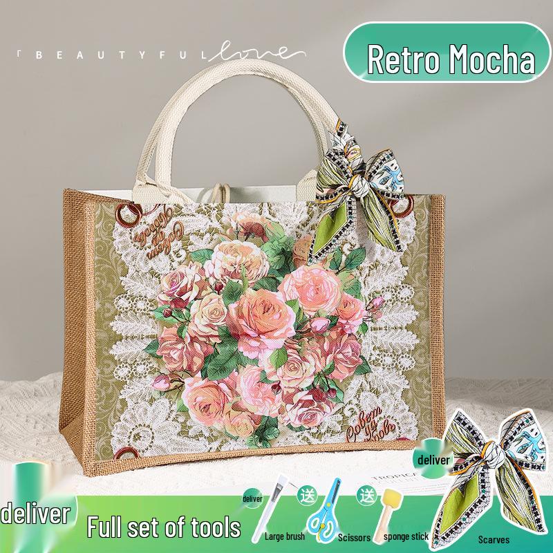 "Handmade Butterfly Canvas Gift Bag for Teacher’s Day and Creative Events"