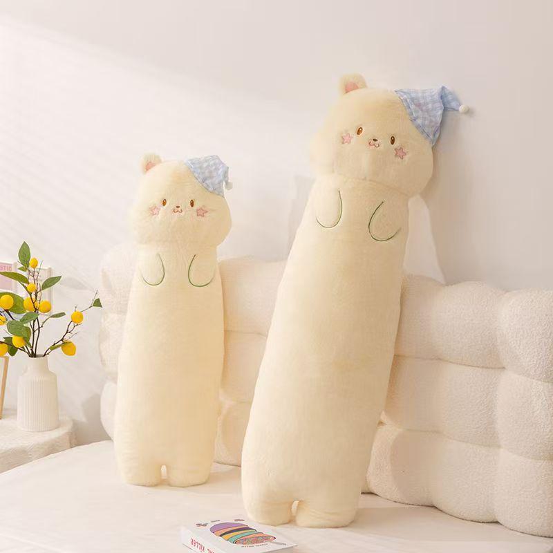 Rabbit Fur Long Throw Pillow - Flower Design, Ideal for Beds & Sofas, Side Sleeper & Hug Pillow
