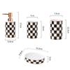 Black and white grid ceramic wash set mouthwash cup light luxury hotel bathroom brush cup  soap dispenser dispenser bathroom