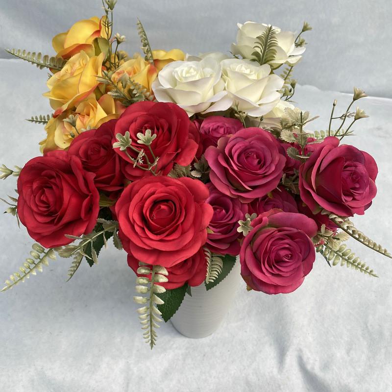 Artificial Rose Flower Greenery For Home Interior And Party Decoration Applications