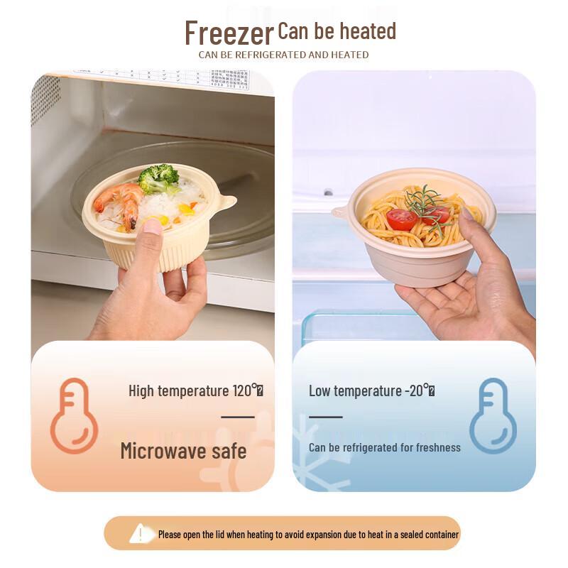 Disposable Corn Starch Round Bento Boxes with Lids