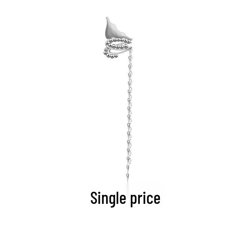 Elegant Tassel Elf Ear Cuffs: No Piercing, Multi-Layer Bead & Chain Design
