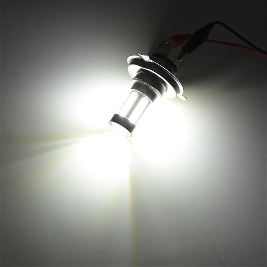 100W 6-Side White 6000K H4 9003 HB2 66-LED 12V-24V Hi/Lo Beam Headlight DRL Fog Lamp Driving Light Bulb for Motorcycle