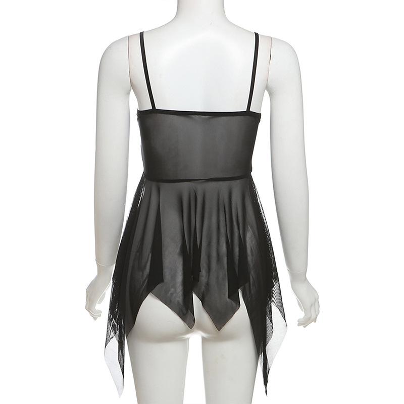 Summer Solid Color Sexy Strapless Wrap Chest Fashion Hollowed-out Mesh Hot Girl's Top