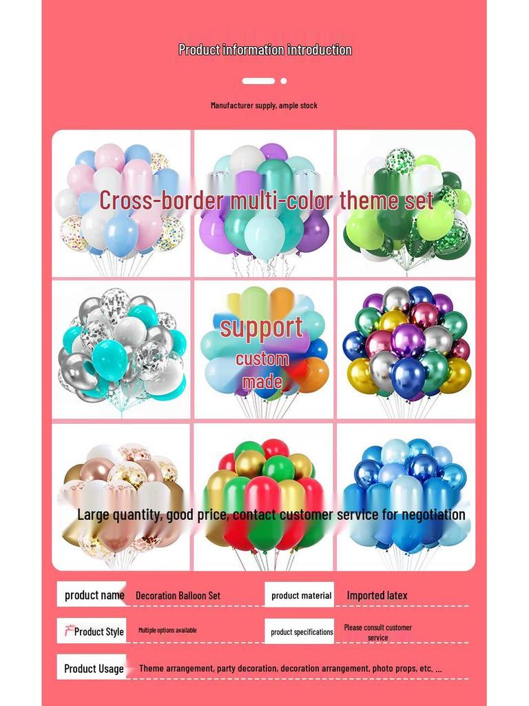 30-Piece 12-Inch Balloon Set for Birthday, Wedding, and Party Decorations