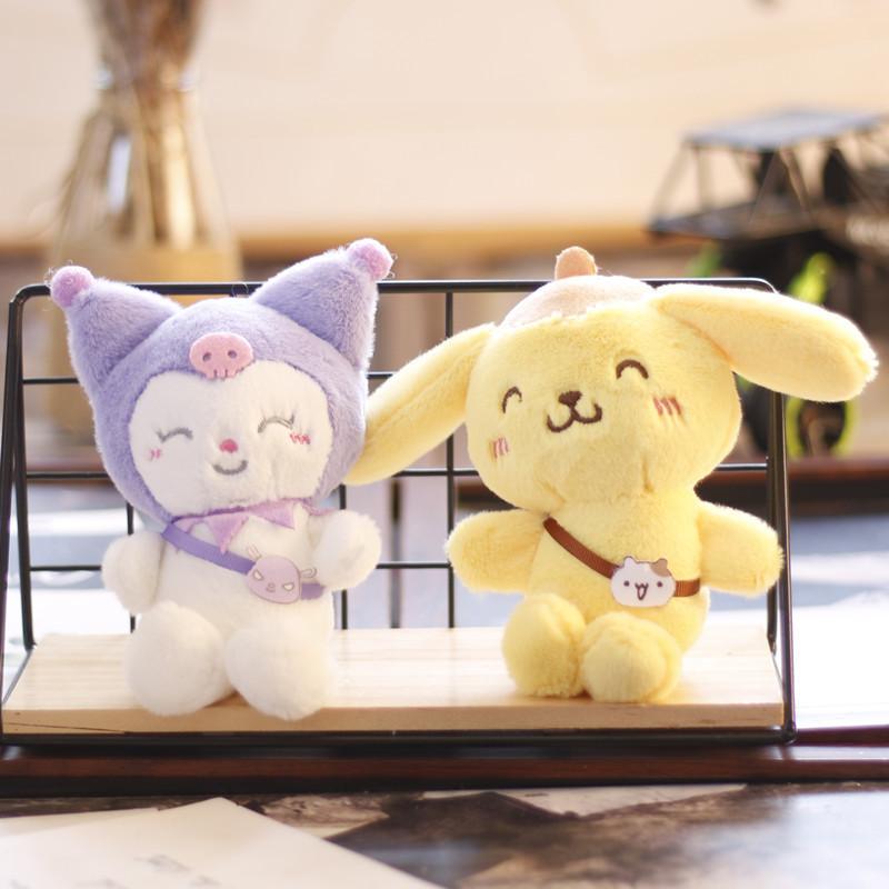 Cute Sanrio Characters Plushies Kuromi Cinnamoroll Melody Backpack Keychain