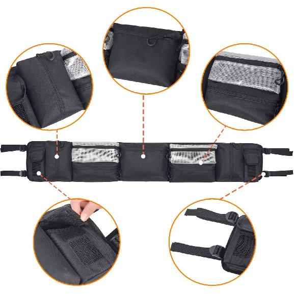 MYDAYS UTV Roll Cage Organizer Case, Cargo Rear Storage Bag Gear Bags,Tools Storage Solution For Most Full Size UTVs, Polaris, Yamaha And Kawasaki