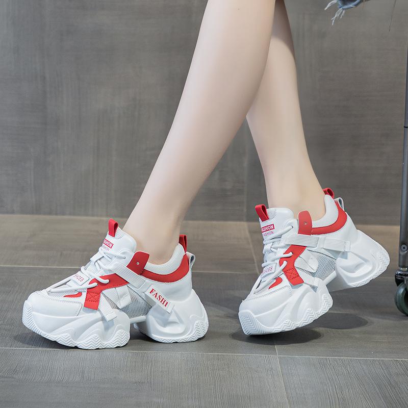 9861 Dad Shoes Women's Autumn New Color Matching Mesh Breathable Versatile Dad Shoes Student Sneakers