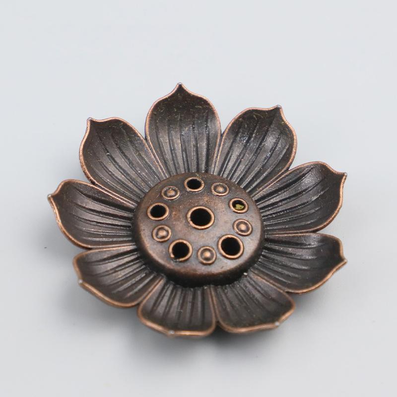 Lotus Alloy Multi-Hole Incense Holder and Burner for Aromatherapy