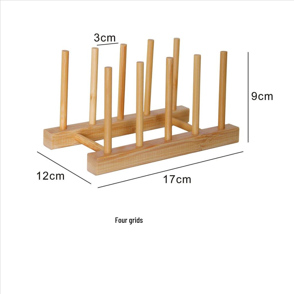 Multi-Functional Bamboo Dish Drying Rack for Cups, Plates, and Bowls