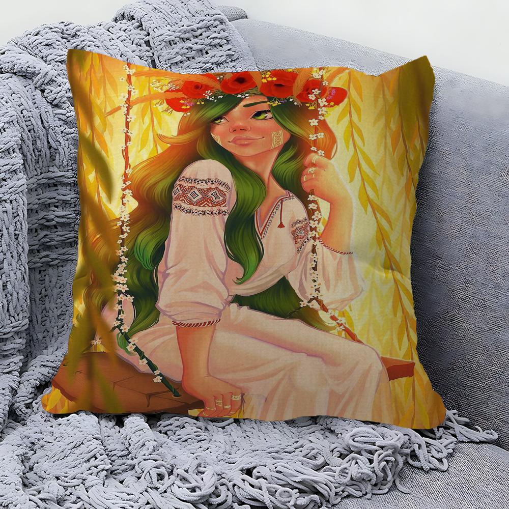 Cartoon Anime Movie Mavka Lisova Pisnya Decorative Room Aesthetics Pillow Case Home Decor Sofa Bed Couch Pillow Cover 45x45