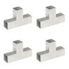 VidaXL Post Connectors 4 Pcs T-Shape Galvanized Metal 71x71 Mm