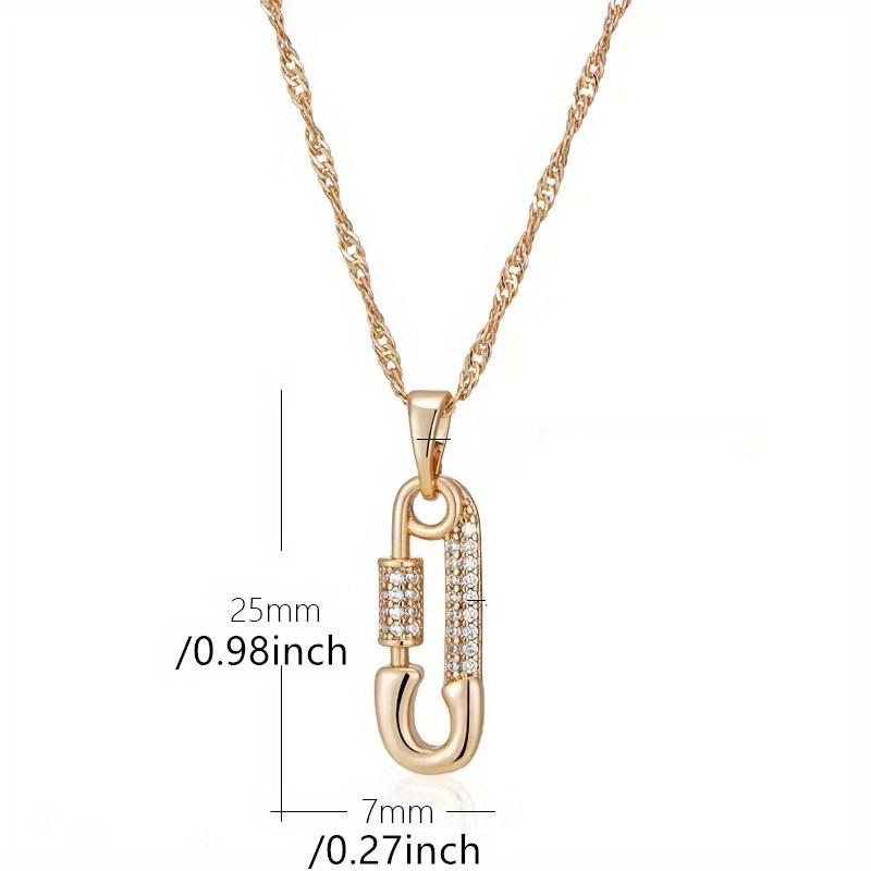 1 Stück Goldfarbene Büroklammer Anhänger Halskette Schmuck Valentinstag Muttertag Geschenke