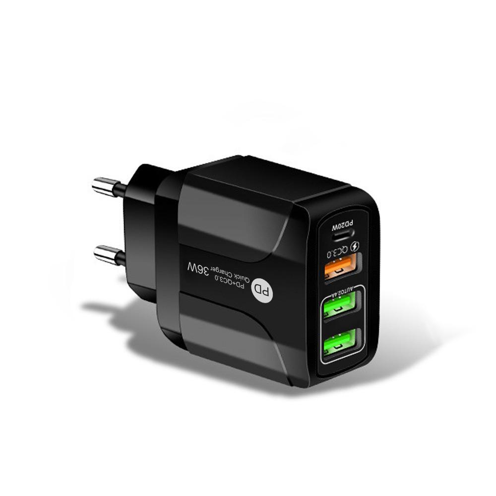 Chargeur Rapide Multi-Ports GaN 65W PD33W QC3.0, Norme Européenne 9V/12V