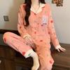 Idyllic Clouds Cotton Edge Princess Collar Pajamas Women'S Long Sleeves Trousers Homewear
