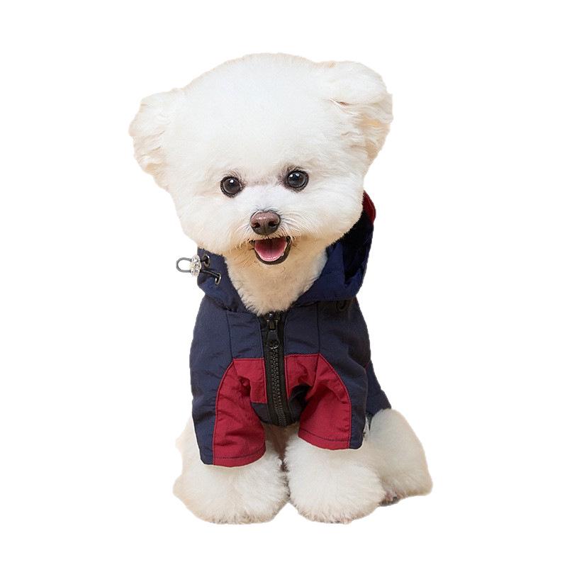 Waterproof & Windproof Hooded Dog Jacket: Thickened Warm Pet Windbreaker for Autumn & Winter