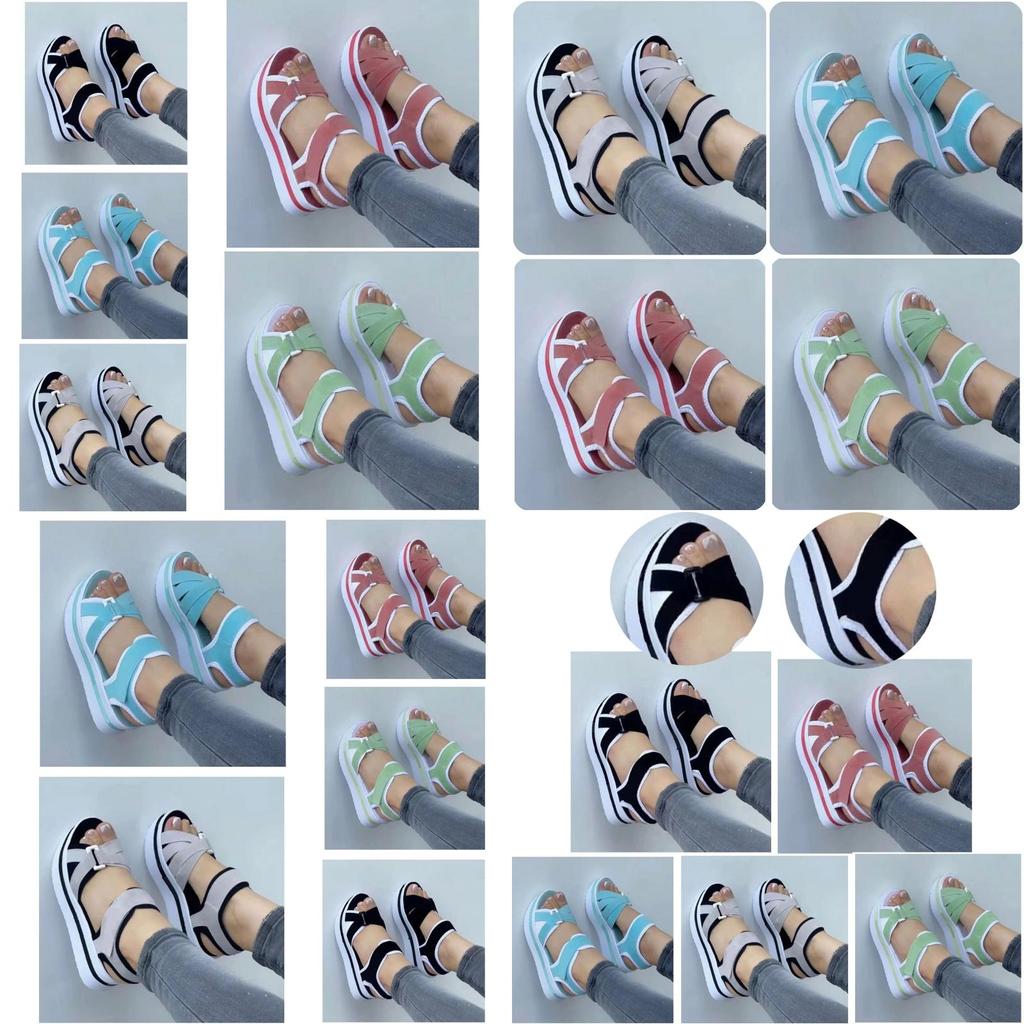 Stylish And Trendy Women's Flip Flops With Magic Tape And Cross Straps