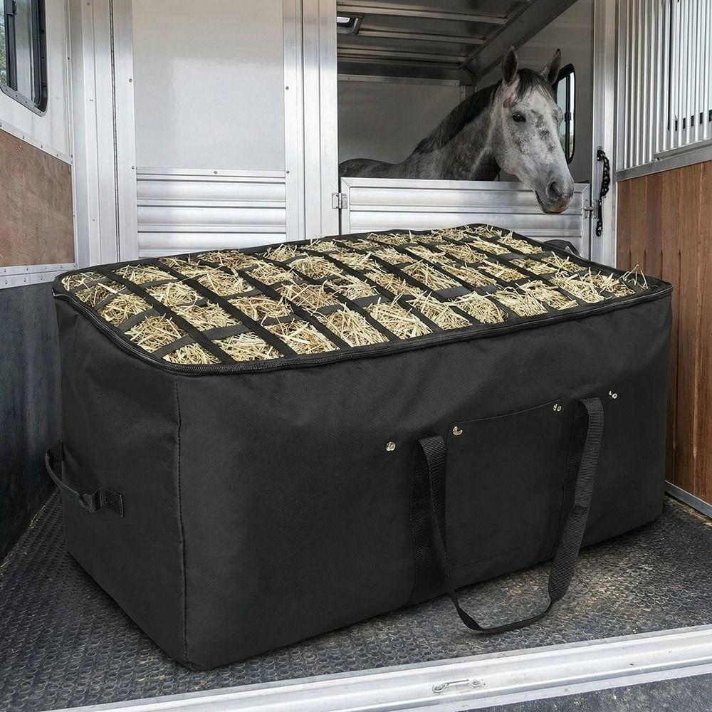 Oxford Cloth Horse Feeding Bag Waterproof Heavy Duty Hay Storage Bag Tote Style Folding Horse Slow Feed Bag Barn Stable Use