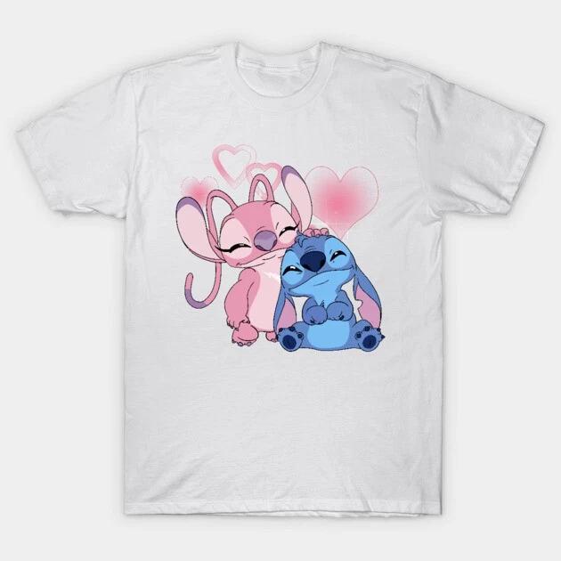 Cute Stitch Angel White TShirt S