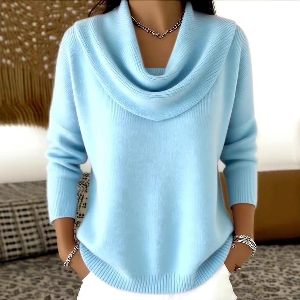 HNXC Round Beads Shining Casual Loose Knit Sweater for Autumn and Winter Tops