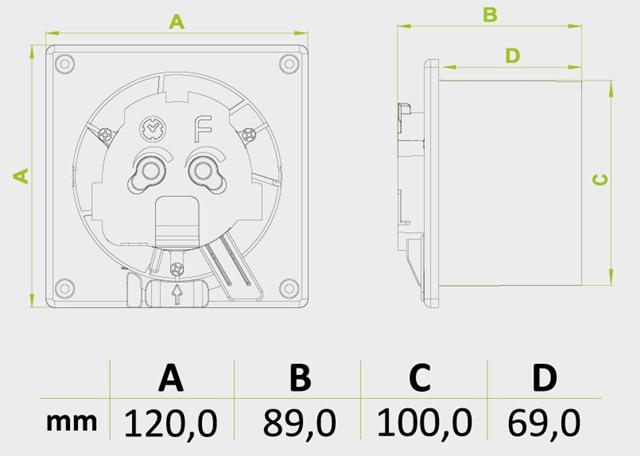 Wentylator drim 100 s panel abs biały połysk komplet wentylator plus panel
