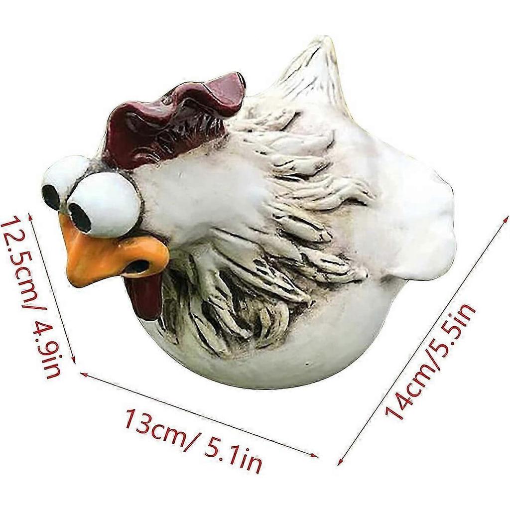 Funny Chicken Fence Decoration Statues for Garden Stairs, Farm, Patio, Backyard, Resin Craft Chicken Hen Sculpture