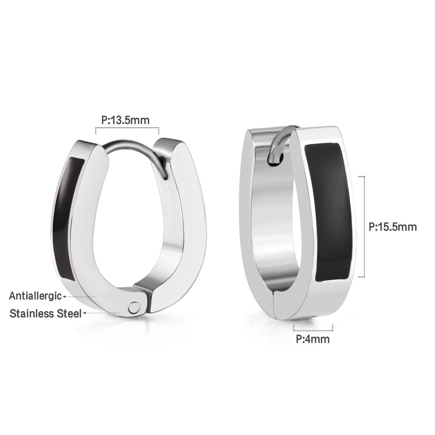 

Female Minimalist Brincos Surgical Steel Oval Round Hoop Earrings U-Shape Circle Huggie Earing for Girl Male Couple Ears Jewelry