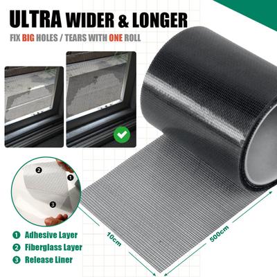 Fensterscheiben-Reparaturband, stark klebend, extra lang, breite Anwendung, Glasfaser-Scheibenband, Netz-Reparatur-Patch-Set