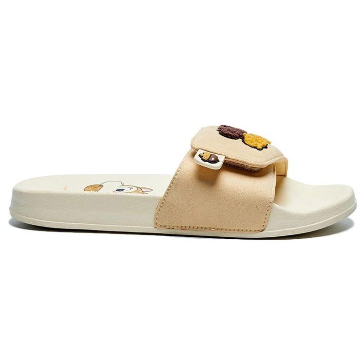 Disney X Li Ning Rubber Sole Quiet Slide Slippers Women's Straw Gold AGAS002-7