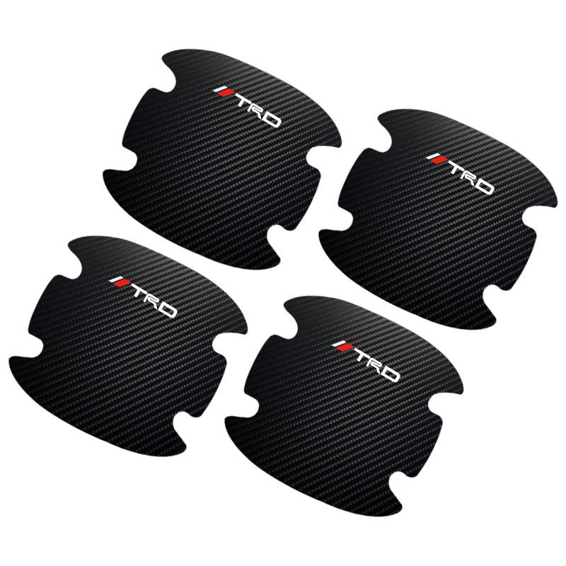 4P/Set Car Door Handle Anti-scratch Sticker Carbon Fibre for Toyota TRD GR RAV4 Avensis Yaris Levin Reiz Crown Vios Accessories