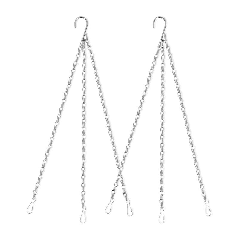2 Pcs Hanging Basket Chains 3-Point Heavy Duty Metal Replacement Chain for Hanging Baskets Planters Bird Feeders Lanterns Plants