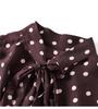 Elegant French Polka Dot Chiffon Shirt: Stylish Bow Design for Early Spring