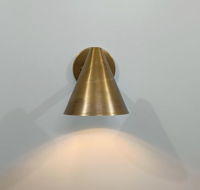 Artisanal Raw Brass Wall Lamp - Handmade Lighting Fixture Modern Industrial Decor