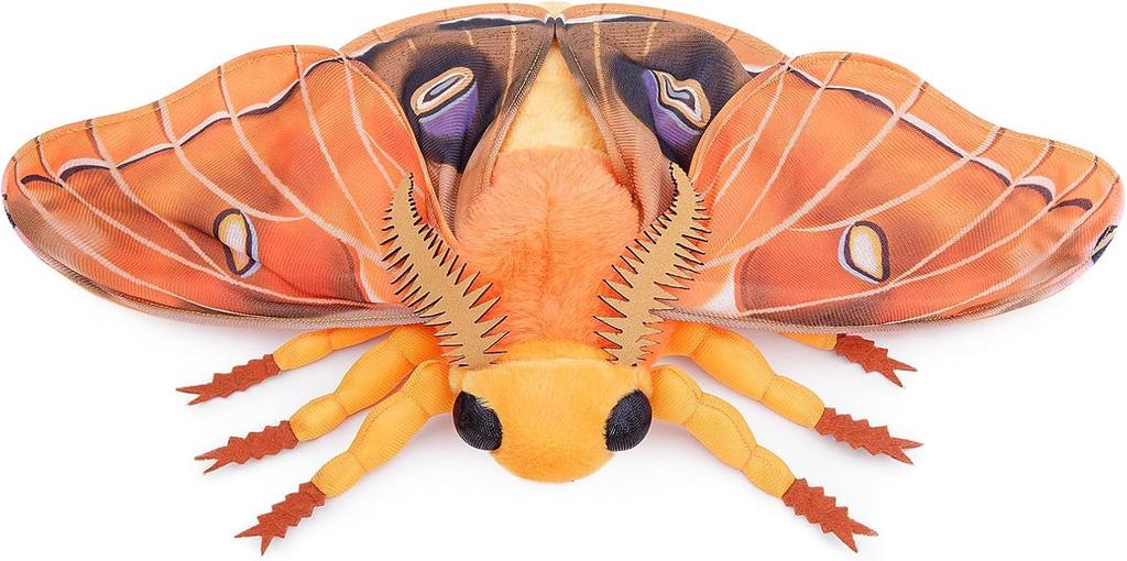 ZHONGXIN MADE Polyphemos Moth Polyphemos Moth Plush Toy Realistic Large Winged Moth Stuffed Animal Toy Soft Unique Present Collection for Kids Adults
