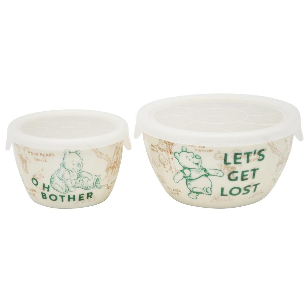 Disney the Storage Microwave and Canisters with Set of 150ml and Microwave and Dishwasher 100 Acre Made in "Winnie Pooh" Containers, Packs, Lids, 2,
