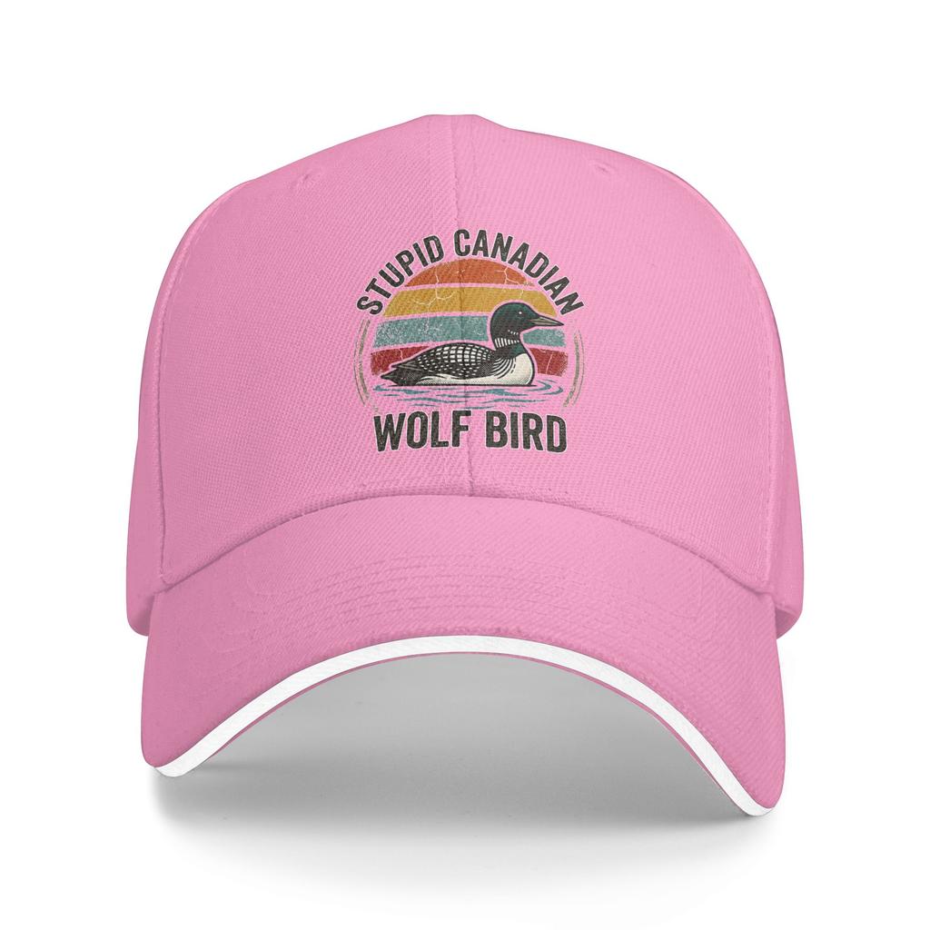 Stupid Canadian Wolf Funny Bird Humor Quote Baseball Cap Streetwear Men Trucker Hat Adjustable Print Outdoor Sports Snapback Cap