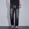 MONPOC Men's Retro Straight-Leg Loose Jeans
