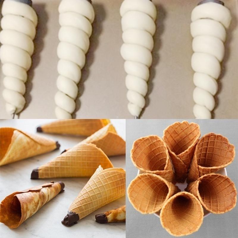 6 Stück Edelstahl Kegelform Spirale Croissant Dänemark Spitzes Metall Spirale Backwerkzeug zum Herstellen von Croissants Brötchen