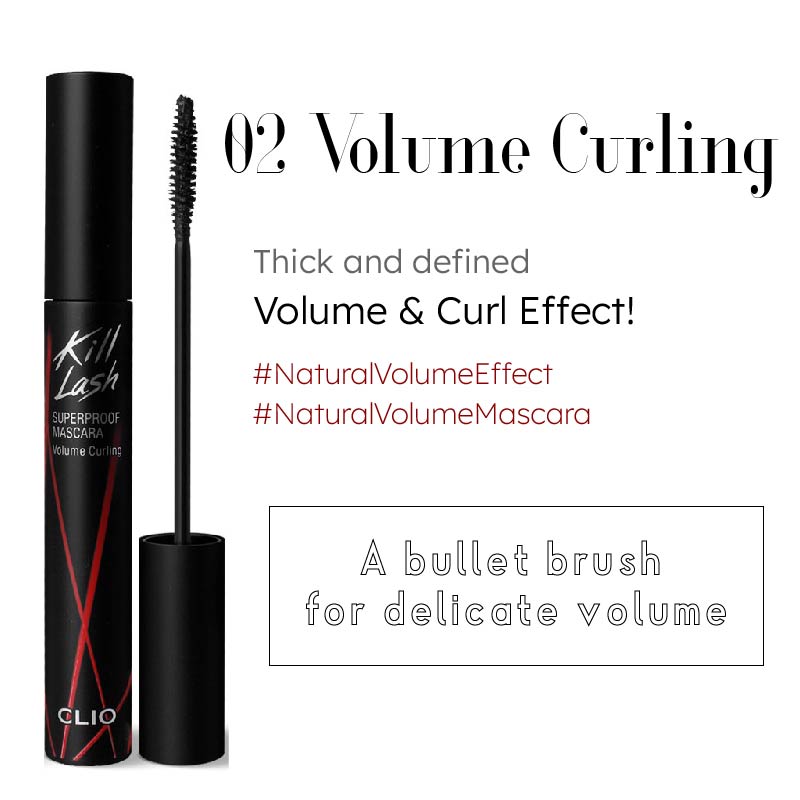 [Clio] Kill Lash Superproof Mascara 7g ( Langanhaltendes Volumen & Volumen-Curling & Scharfer Schwung & Sprungkraft & Entferner 8,5g ) kein Kasten