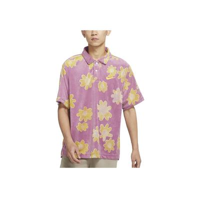 Floral Print Short Sleeve Polo Shirt Men Tops Multicolor DM5033-507