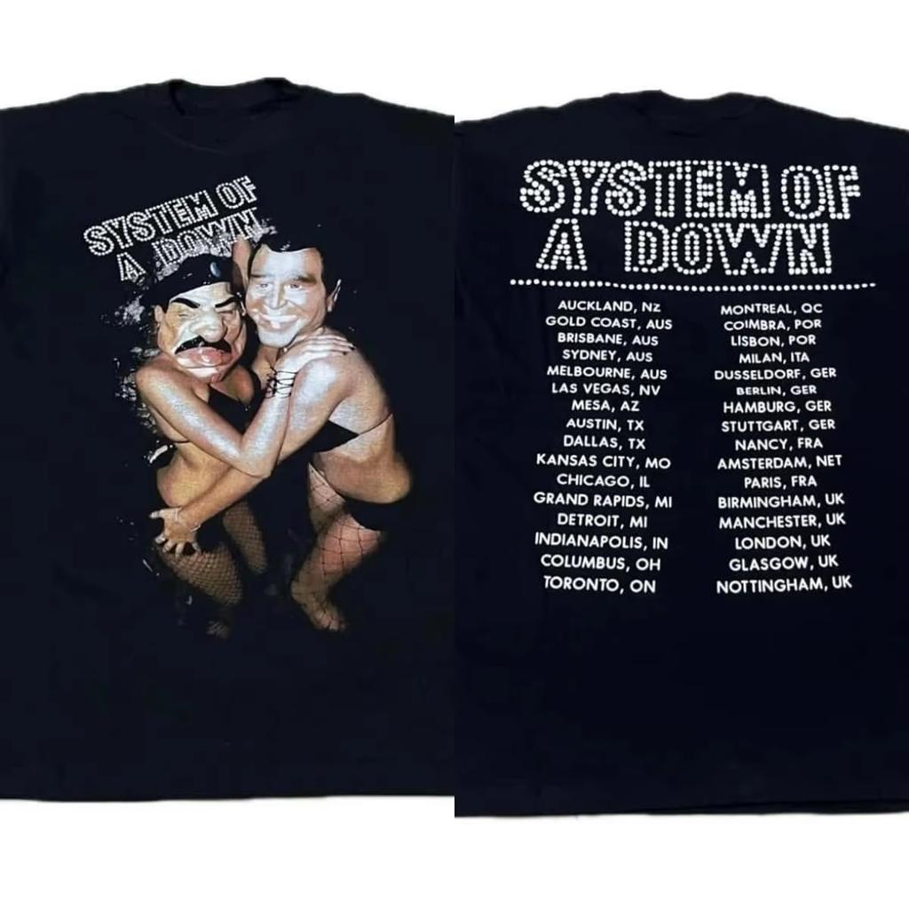 Heißer Verkauf System of a Down EU UK Tour 2026 T-Shirt SYSTEM OF A DOWN Medusa Rock Style T-Shirt Y2K Herren Damen Hip-Hop T-Shirt Baumwolle Gothic Rundhals-T-Shirt