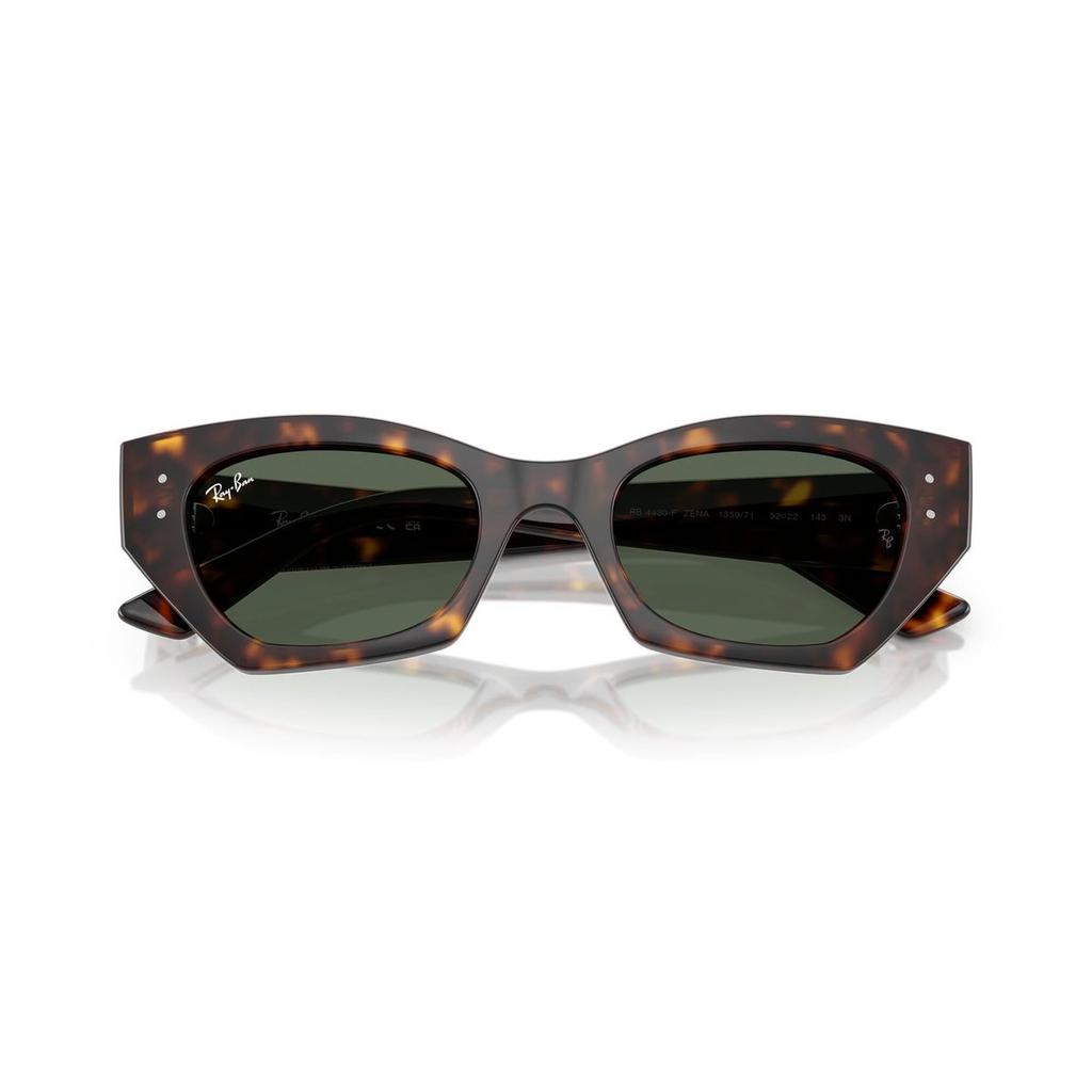 Ray-Ban Zena Unisex Sunglasses Havana Frame Dark Green Lenses 52mm 0RB4430F Full Fitting Classic Eyewear