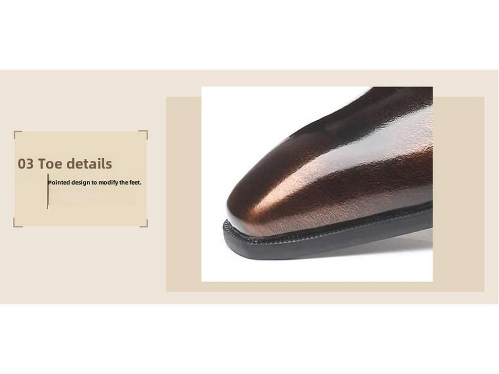 2025 Men's Pointed Toe Buckle Low-Heel Leather Shoes - Large Size Gentleman Style