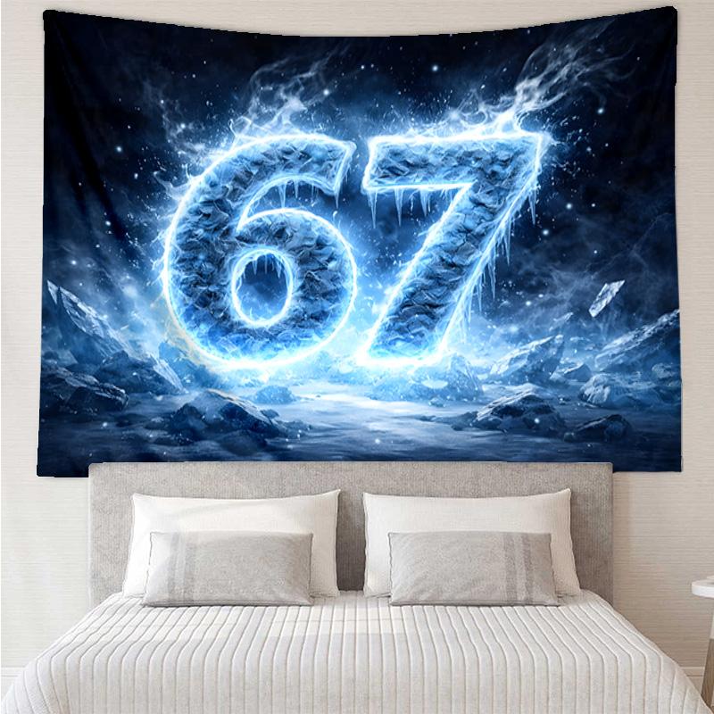 Unicorn Celebration Number 67 Tapestry Hanging for Bedroom,Livingroom, Playroom,Decor Art Room Wall Tapestry Holiday and Birthday Gifts