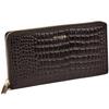 Women' Leather Wallet with Wings Croco Black Wrist Strap