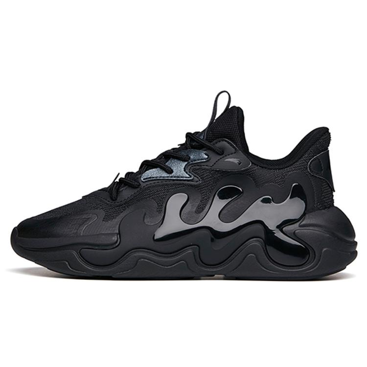 New Anta Chao Worship 2.0 Cushioned Wear Resistant Slip Resistant Low Top Chunky Sneakers Women's Black 122138840-5